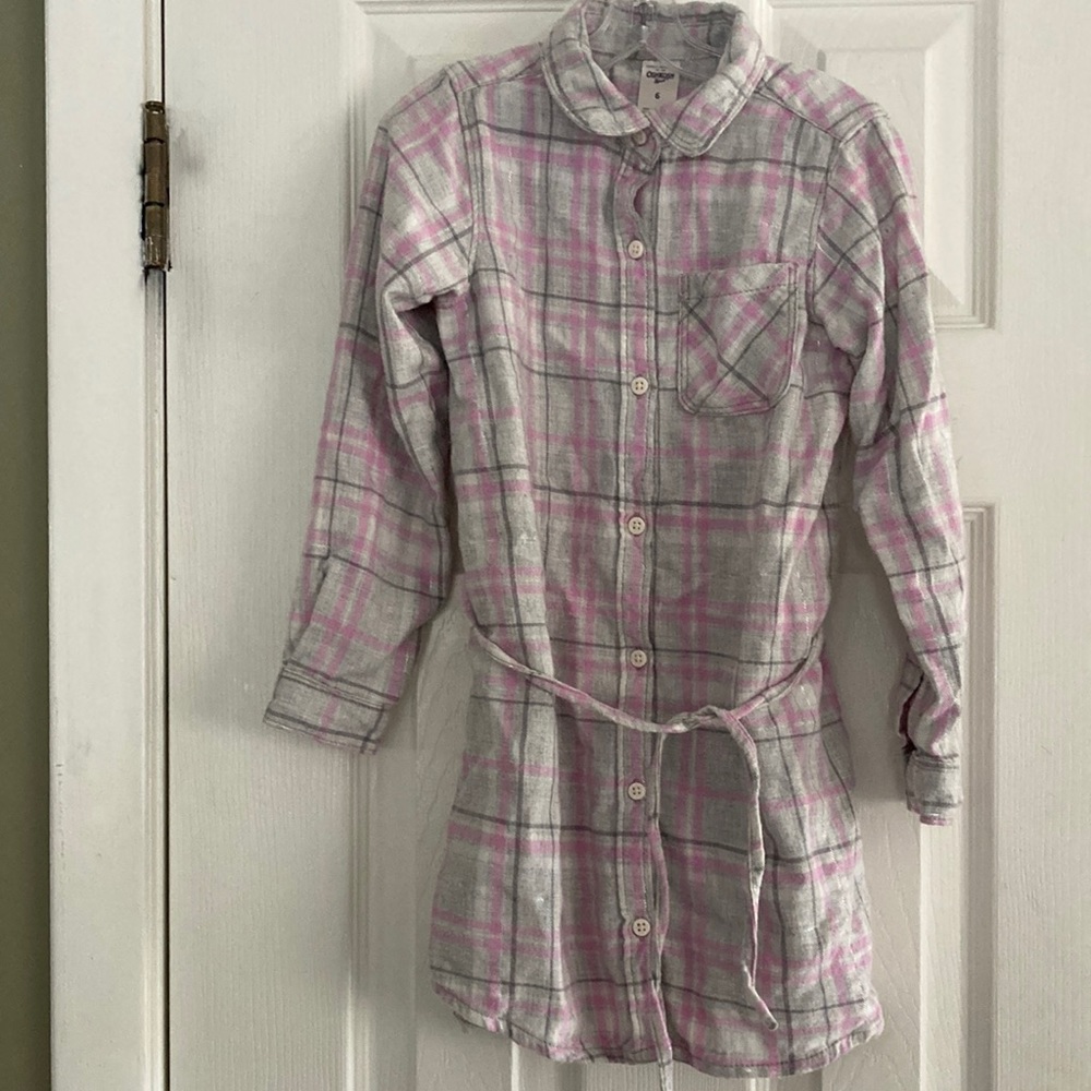 OSHKOSH B’GOSH FLANNEL SHIRT DRESS SIZE 6